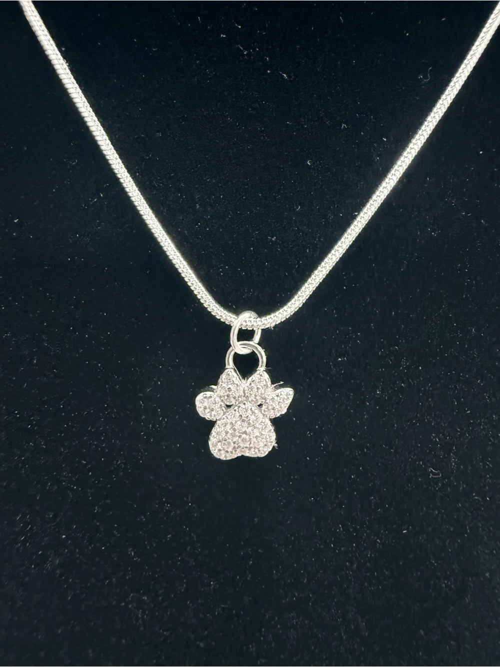 0.60 Carat Moissanite Paw Pendant Necklace in 925 Sterling Silver